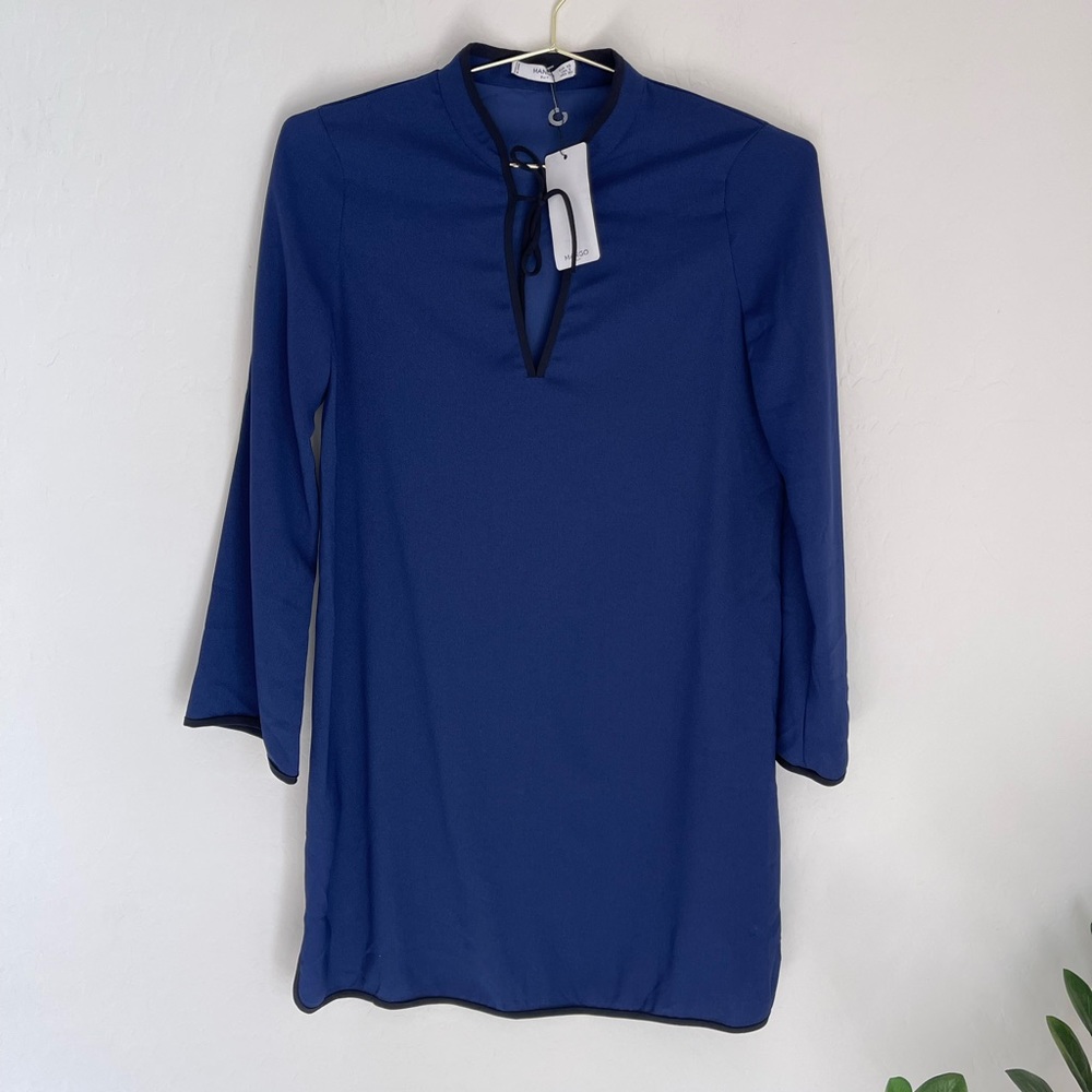 MANGO Long Sleeve Mini Dress Size 2 NWT - Picture 2 of 8